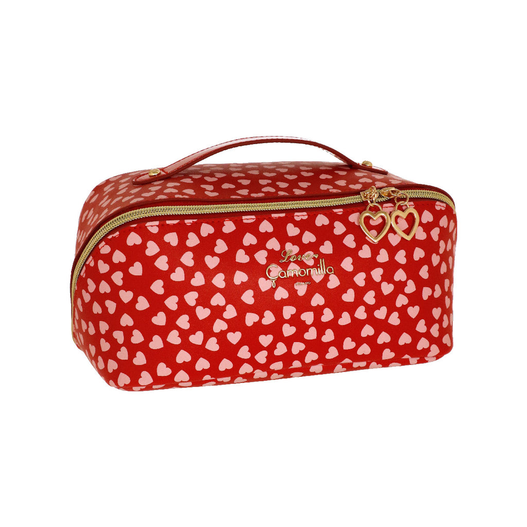 Beauty case rosso da Donna con cuori Camomilla Milano