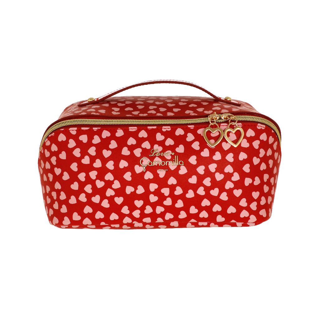 Beauty case rosso da Donna con cuori Camomilla Milano