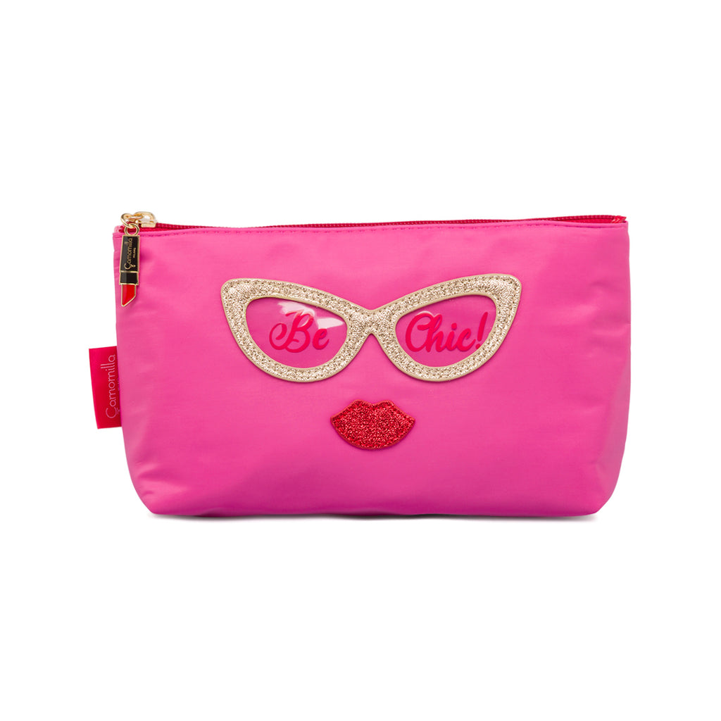 Beauty Case Fucsia da donna con dettagli glitter Camomilla Milano