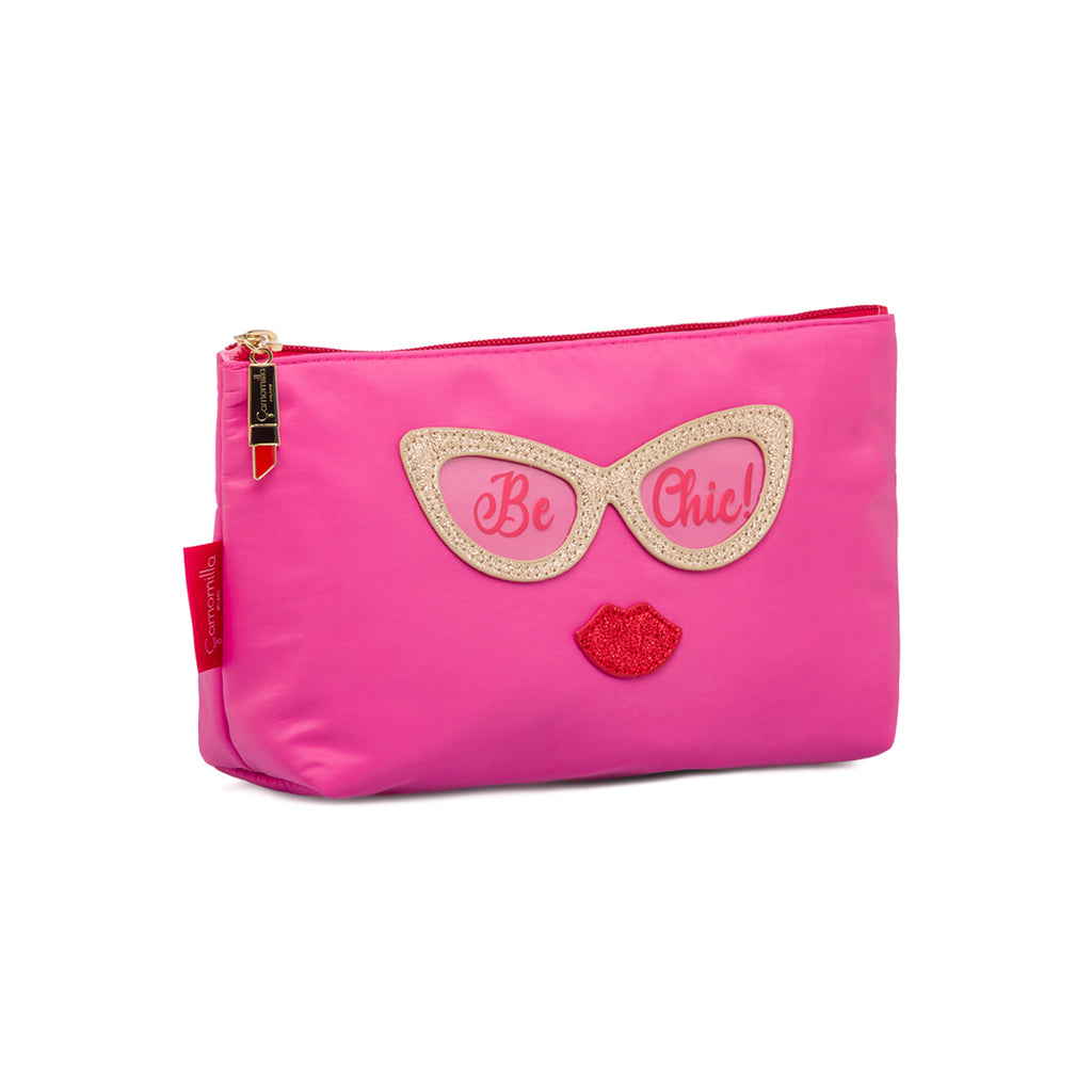 Beauty Case Fucsia da donna con dettagli glitter Camomilla Milano