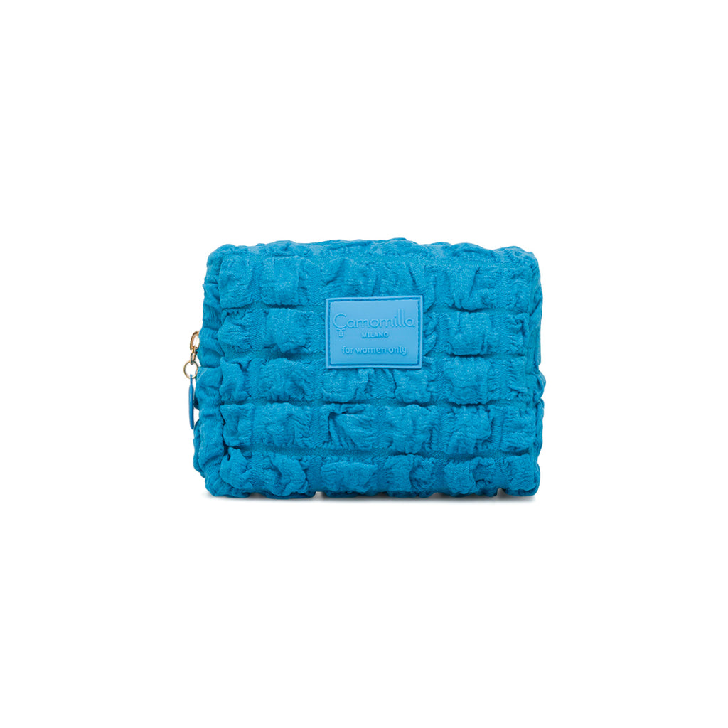 Beauty Case porta oggetti azzurro da Donna con logo Camomilla Milano
