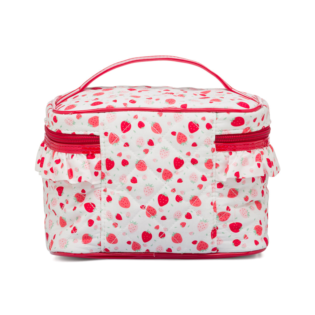Beauty Case bianco da Donna con stampa fragole Camomilla Milano
