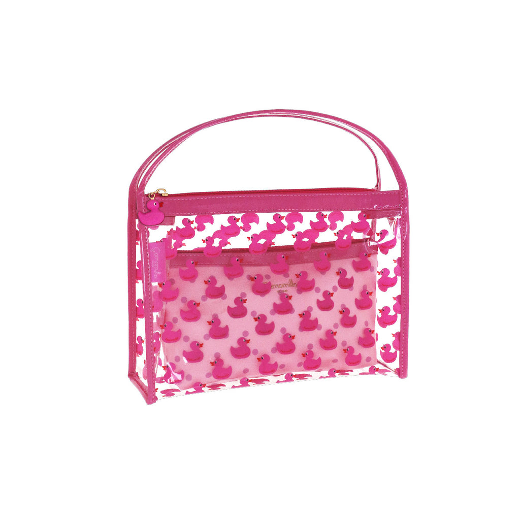 Set Necessaire fuxia da Donna con stampa anatre Camomilla Milano