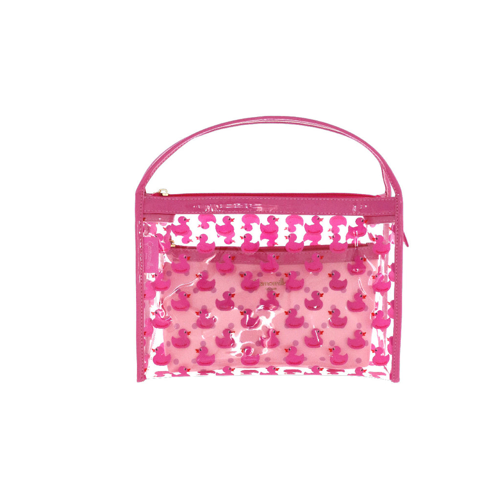 Set Necessaire fuxia da Donna con stampa anatre Camomilla Milano