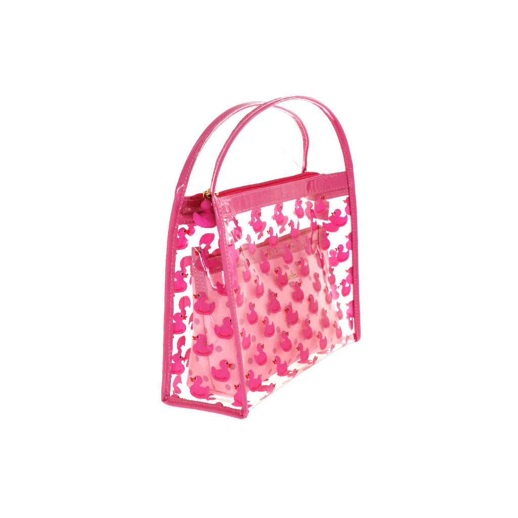 Set Necessaire fuxia da Donna con stampa anatre Camomilla Milano