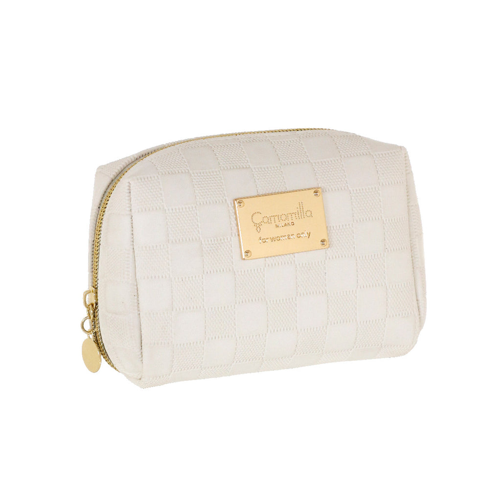 Beauty case Bianco da Donna con motivo a quadri Camomilla Milano