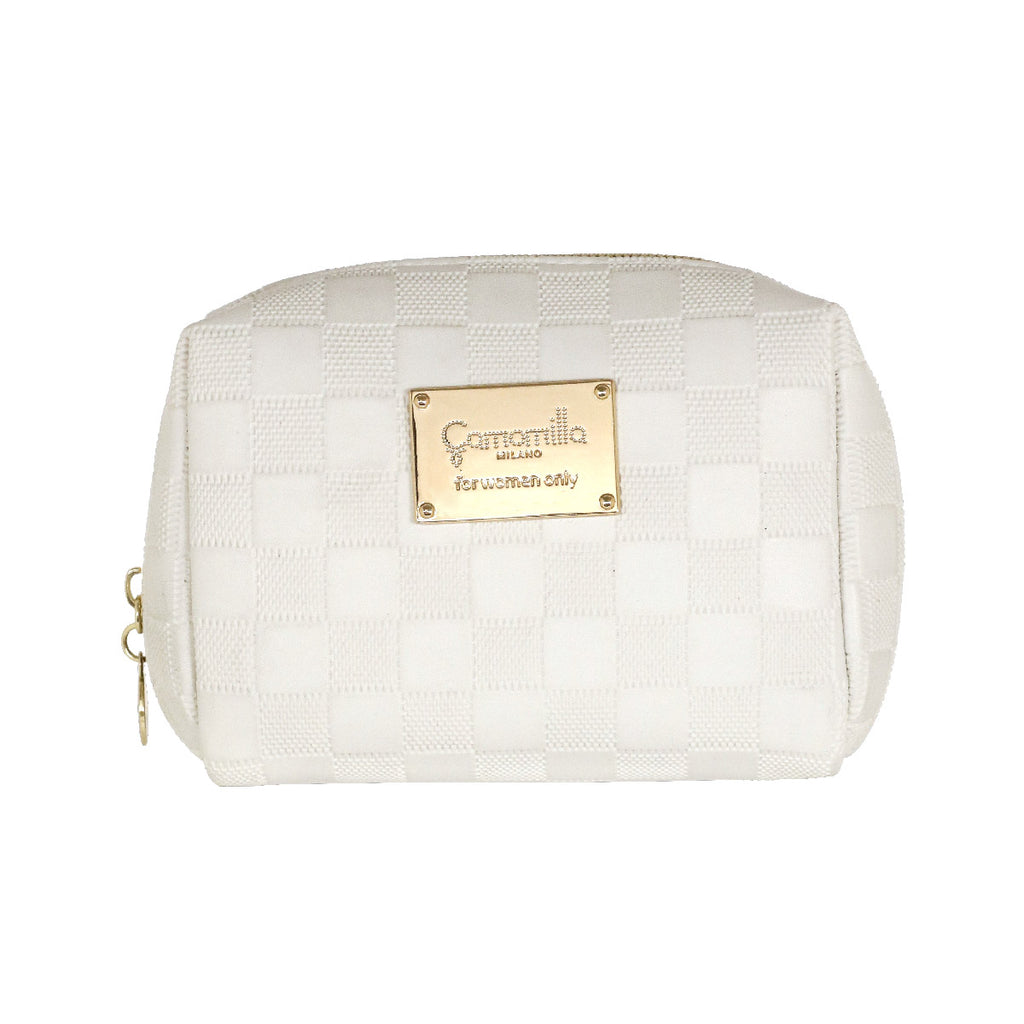 Beauty case Bianco da Donna con motivo a quadri Camomilla Milano