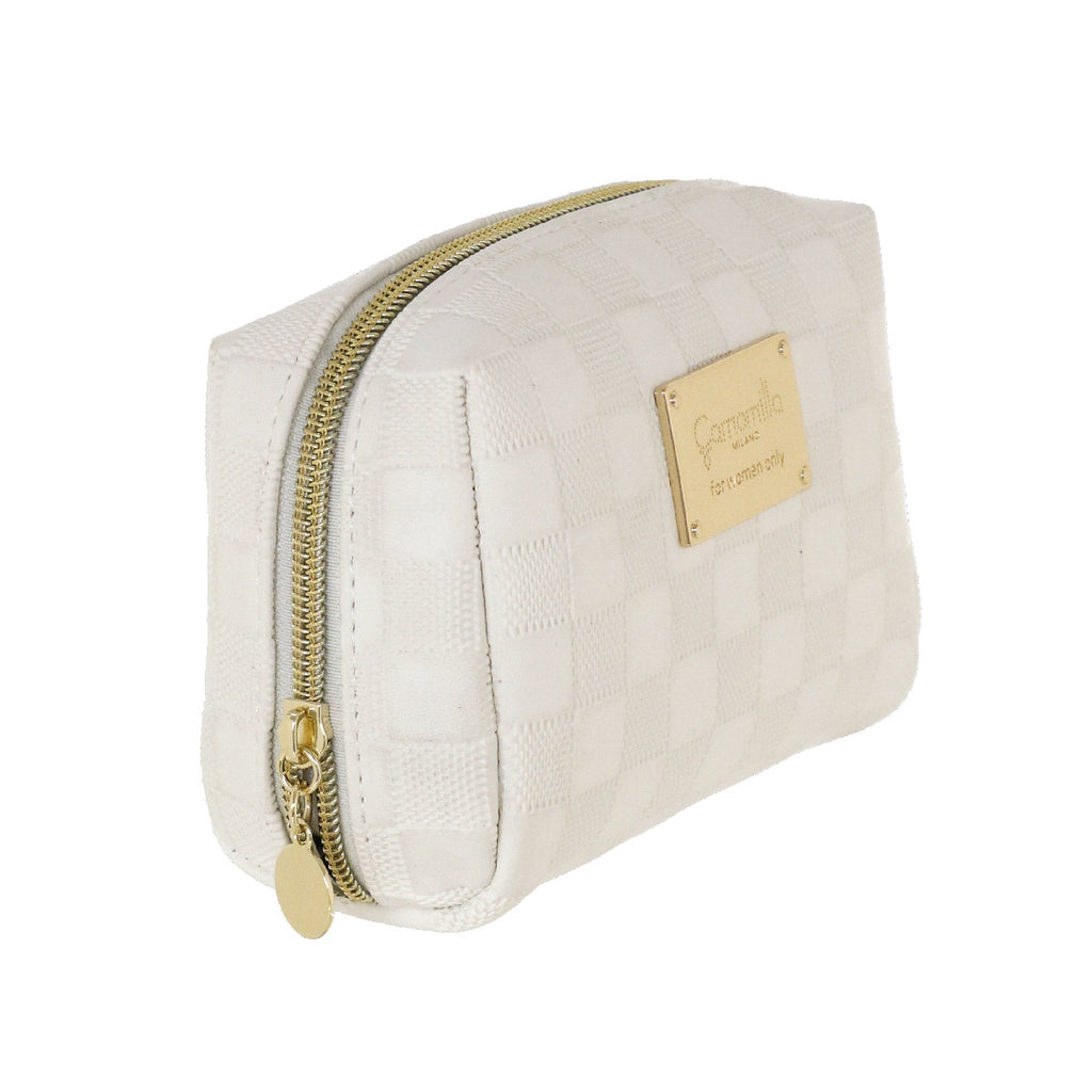 Beauty case Bianco da Donna con motivo a quadri Camomilla Milano