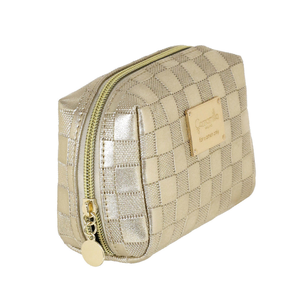Beauty case dorato da Donna con motivo a quadri Camomilla Milano
