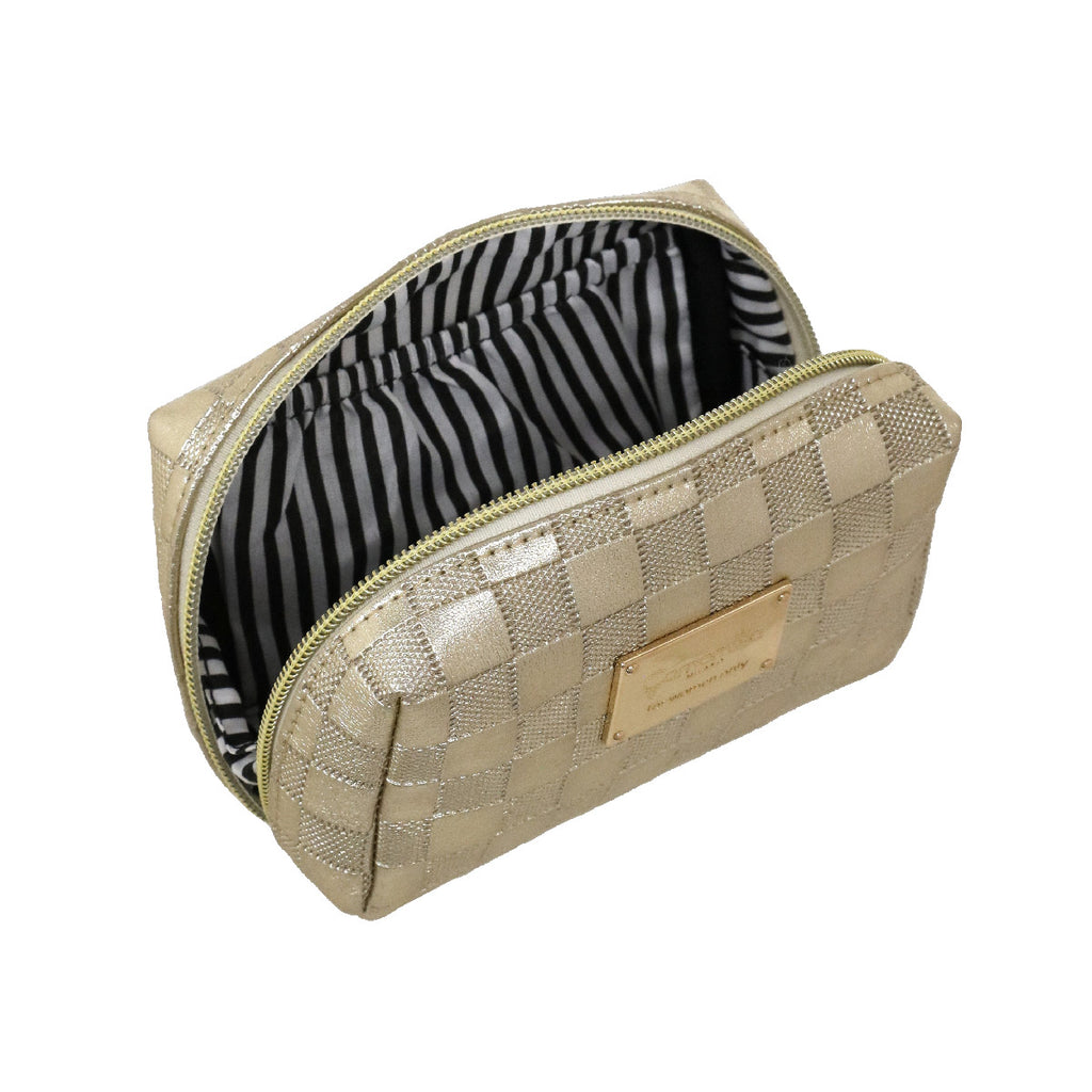 Beauty case dorato da Donna con motivo a quadri Camomilla Milano