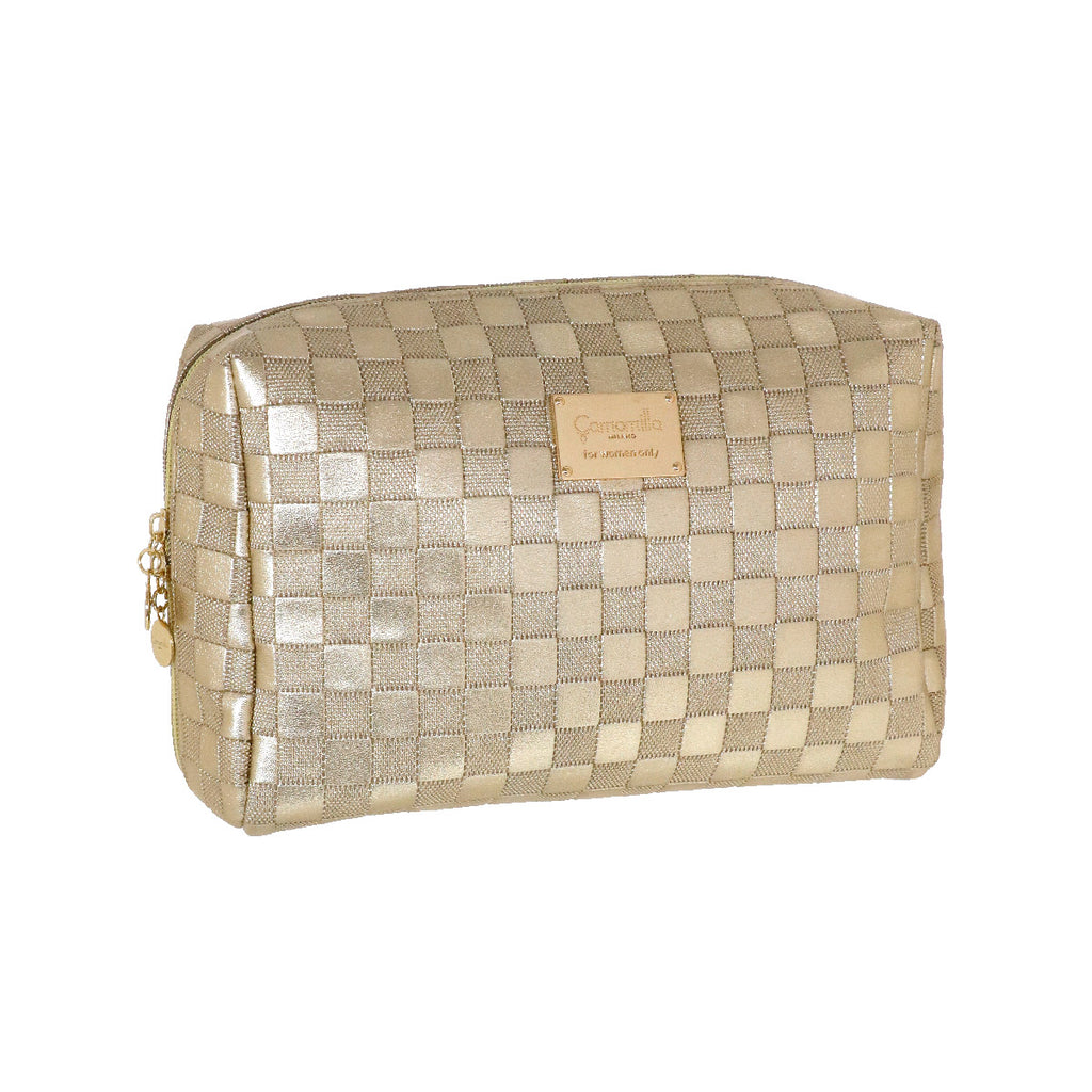 Beauty case dorato da Donna con logo Camomilla Milano