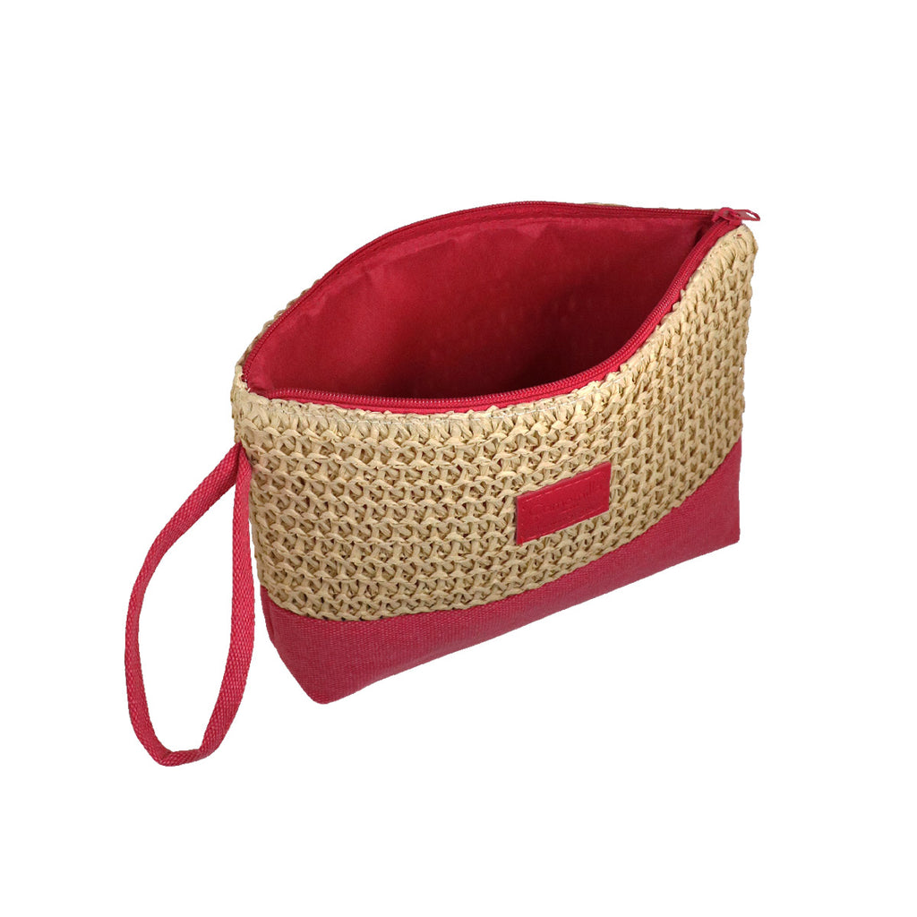 Pochette estiva fucsia da Donna in paglia e tessuto Camomilla Milano