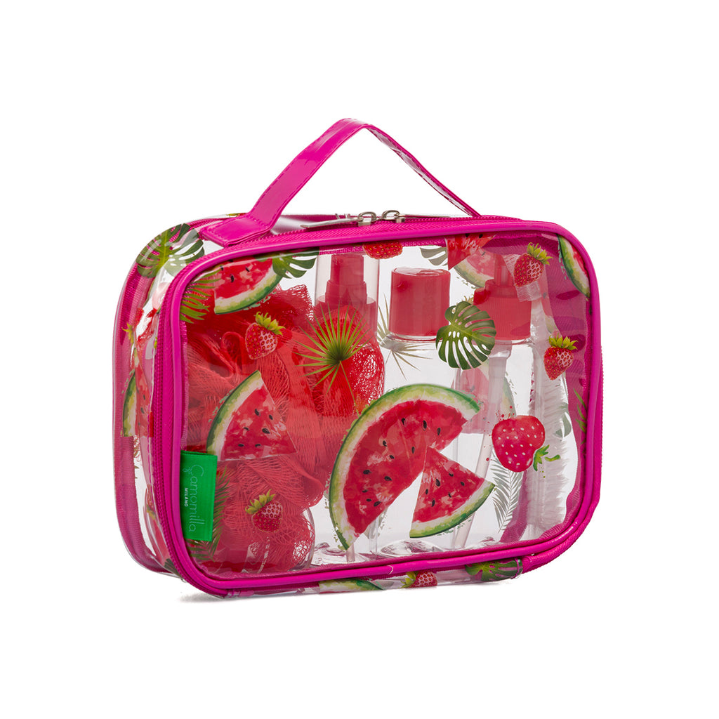 Beauty Case con kit da Viaggio multicolore con angurie Camomilla Milano