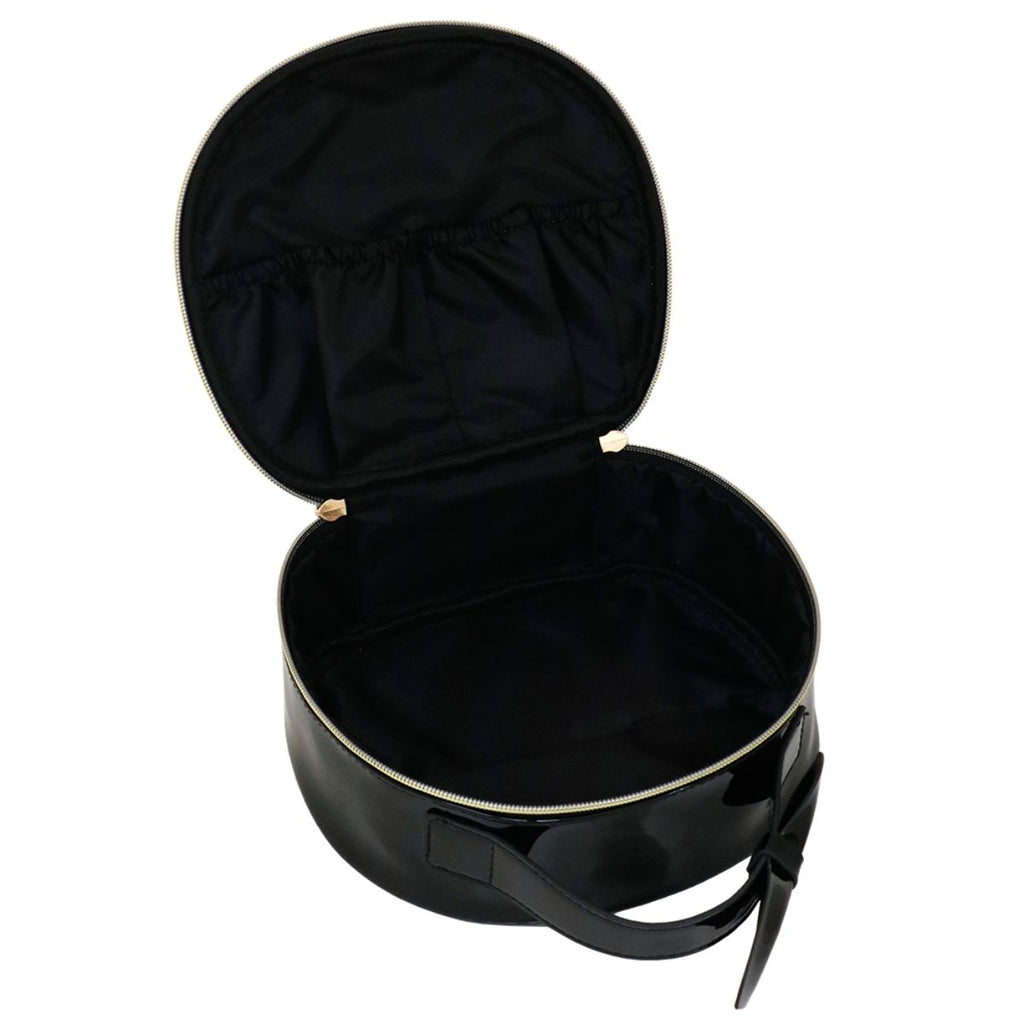 Beauty Case tondo da donna nero con stampa Be Chic! Camomilla Milano