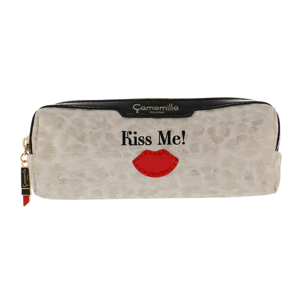 Beauty case unisex Nero leopardato Kiss Me con zip Camomilla Milano