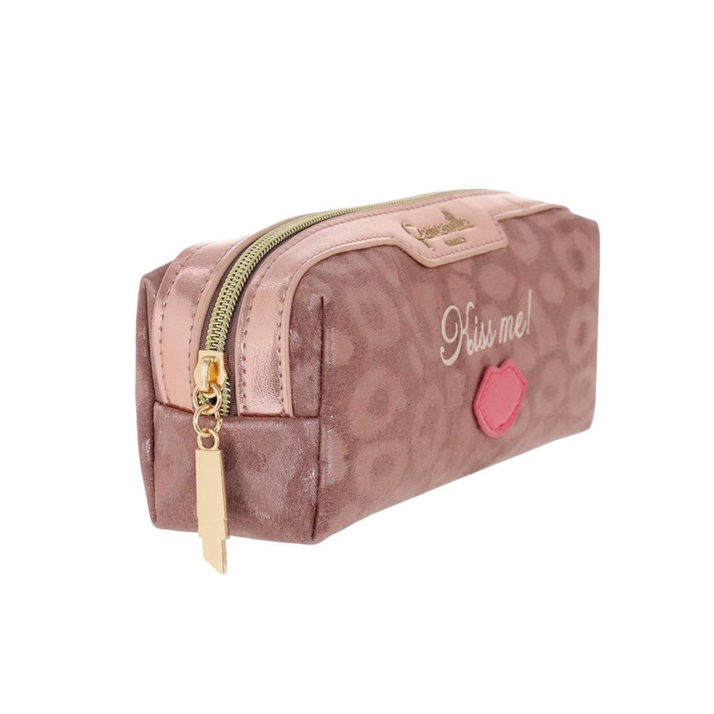 Beauty Case donna rosa con stampa leopardata Camomilla Milano
