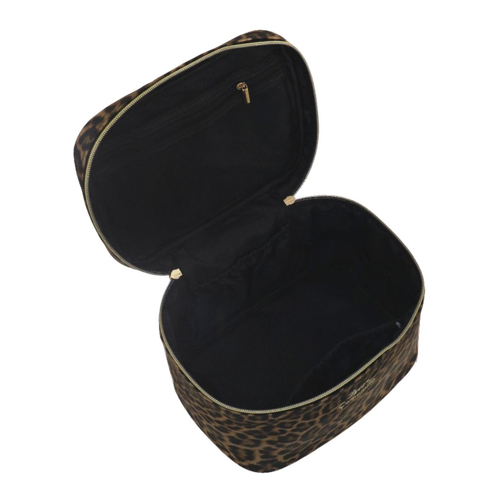 Beauty Case da donna Love stampa leopardata con zip dorata Camomilla Milano