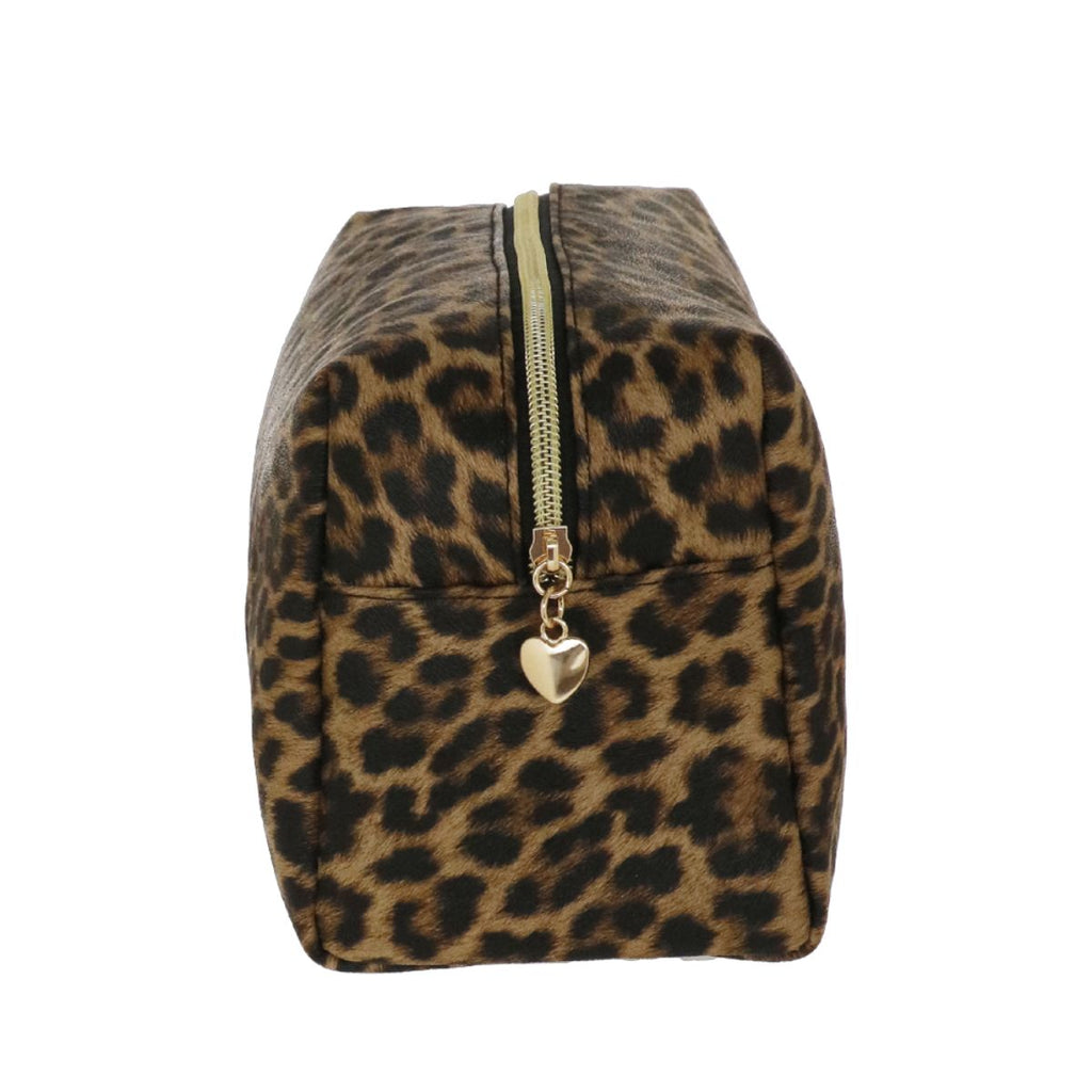 Borsa Beauty Love da donna leopardata marrone con zip dorata Camomilla Milano