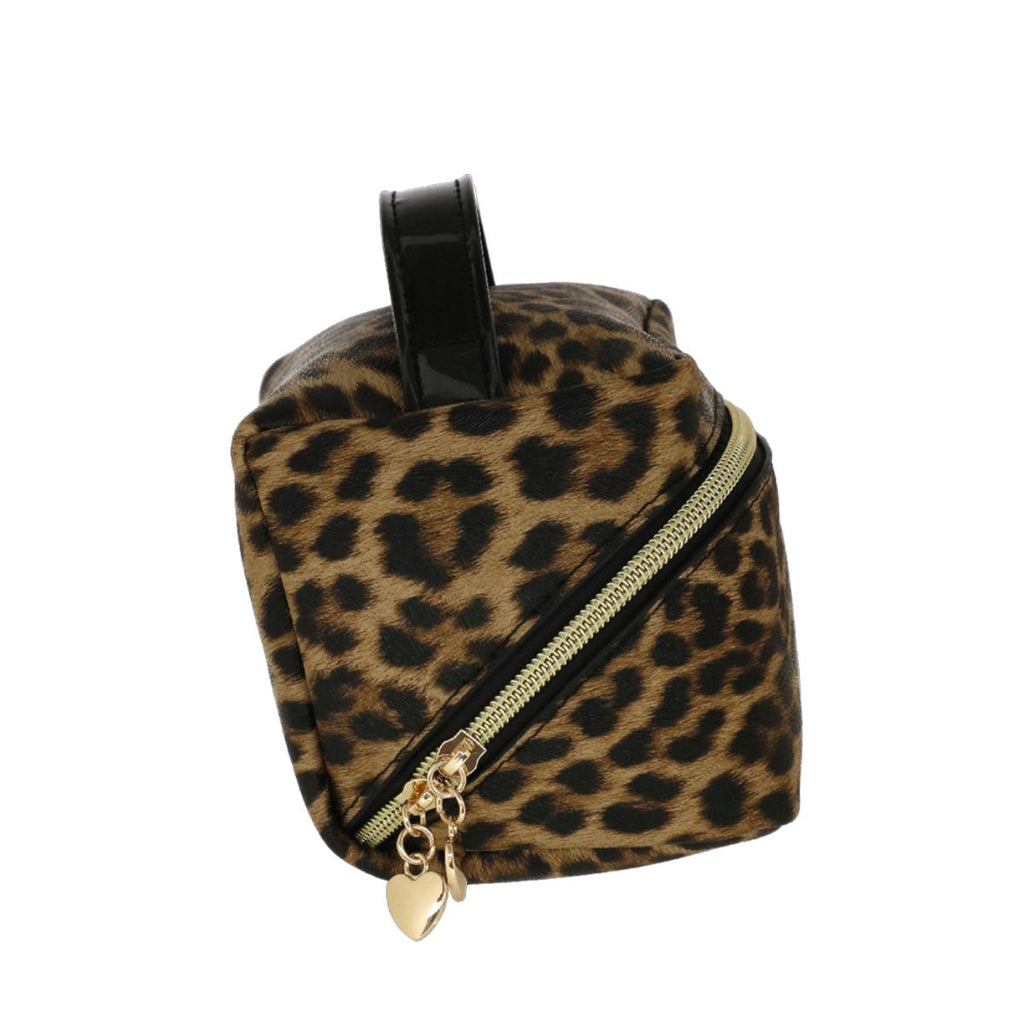 Beauty Case da donna leopardato con charm a cuore Camomilla Milano