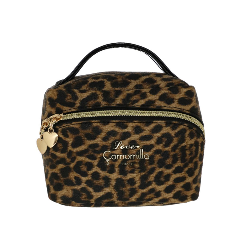 Beauty Case da donna leopardato con charm a cuore Camomilla Milano