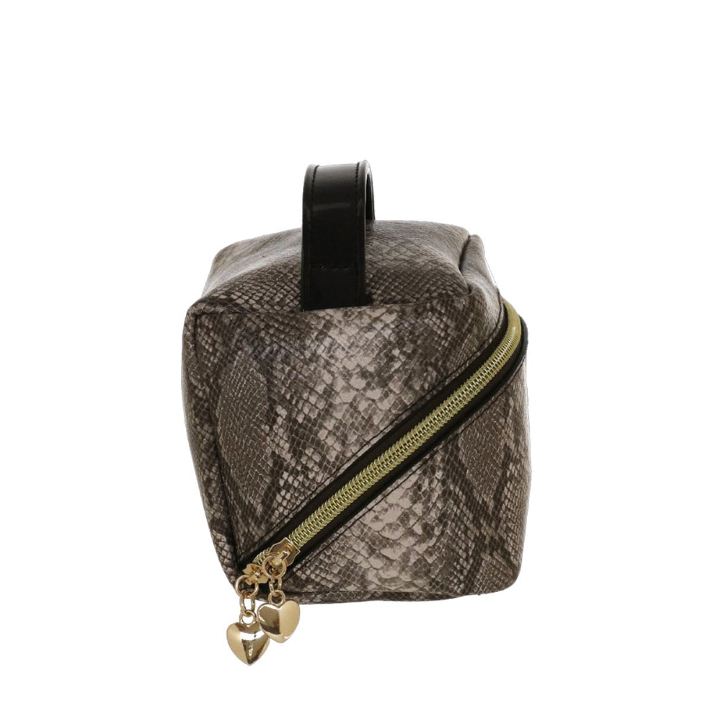 Beauty Case da donna color tortora fantasia pitonata Camomilla Milano