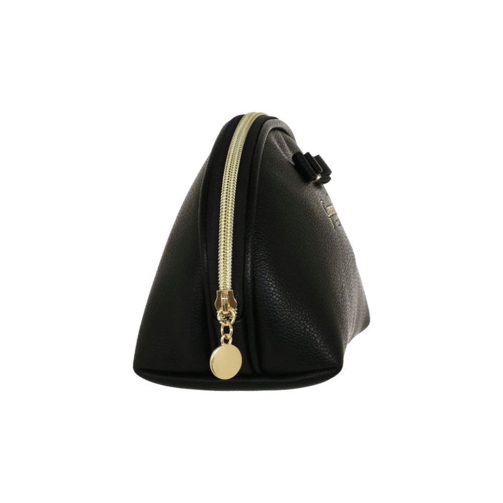 Pochette Beauty Case da donna nera con fiocco strass Camomilla Milano