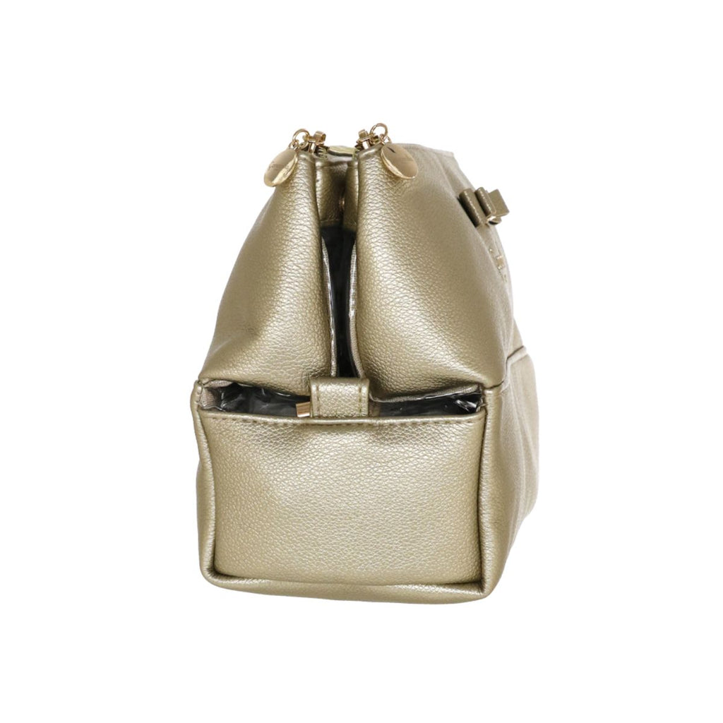 Beauty case da donna color oro con fiocco in strass Camomilla Milano