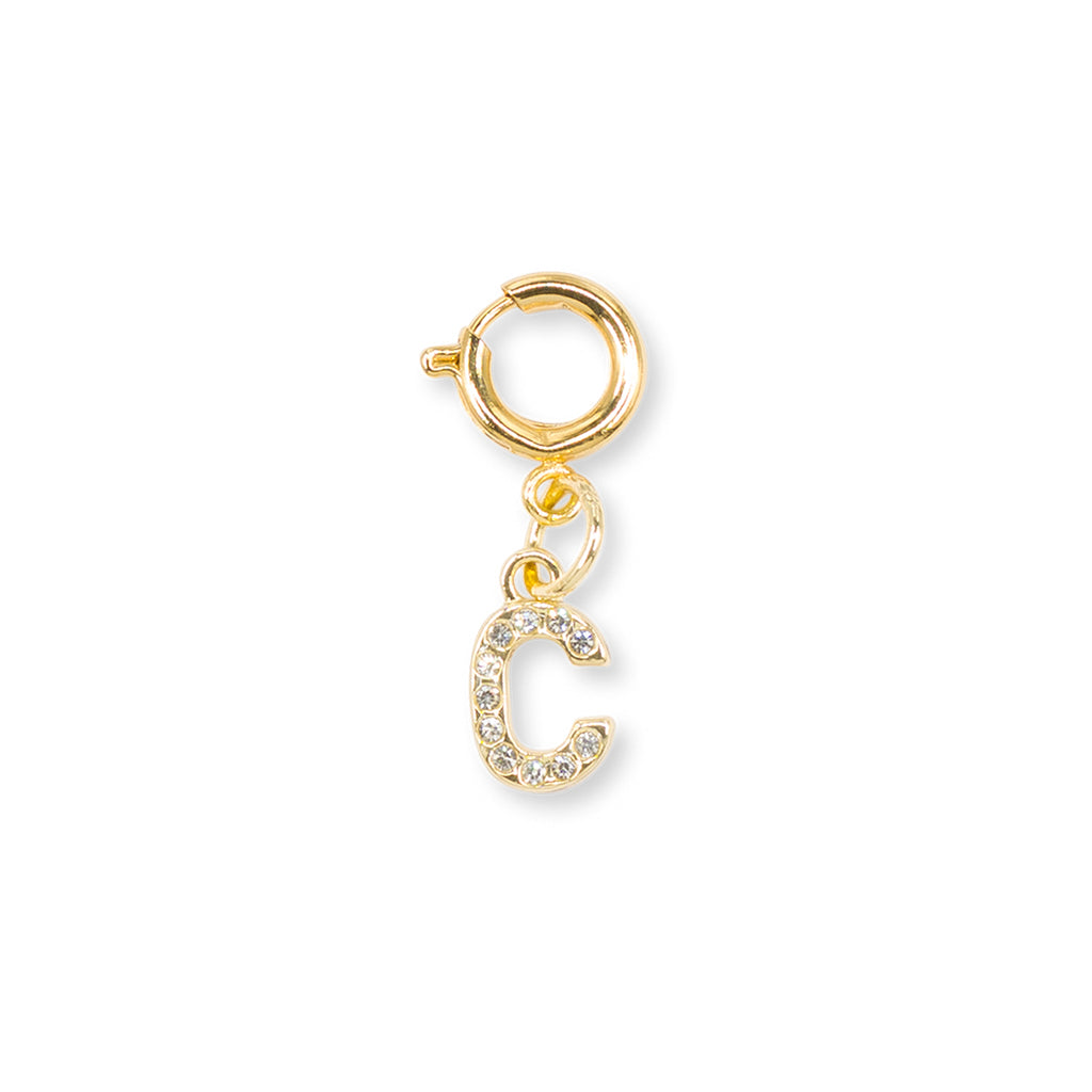 Charm Lettera C strass oro personalizza scarpe borse Lora Ferres