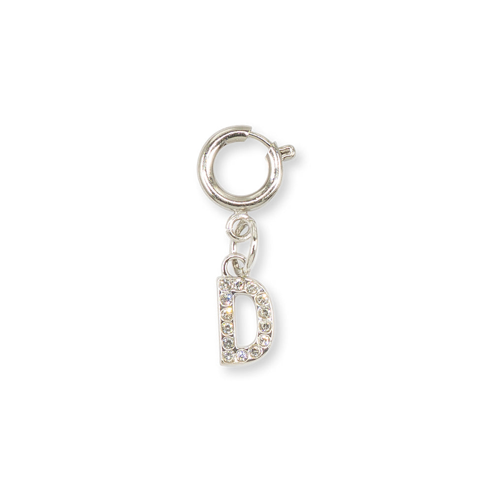 Charm Lettera D strass argento per scarpe e borse Lora Ferres