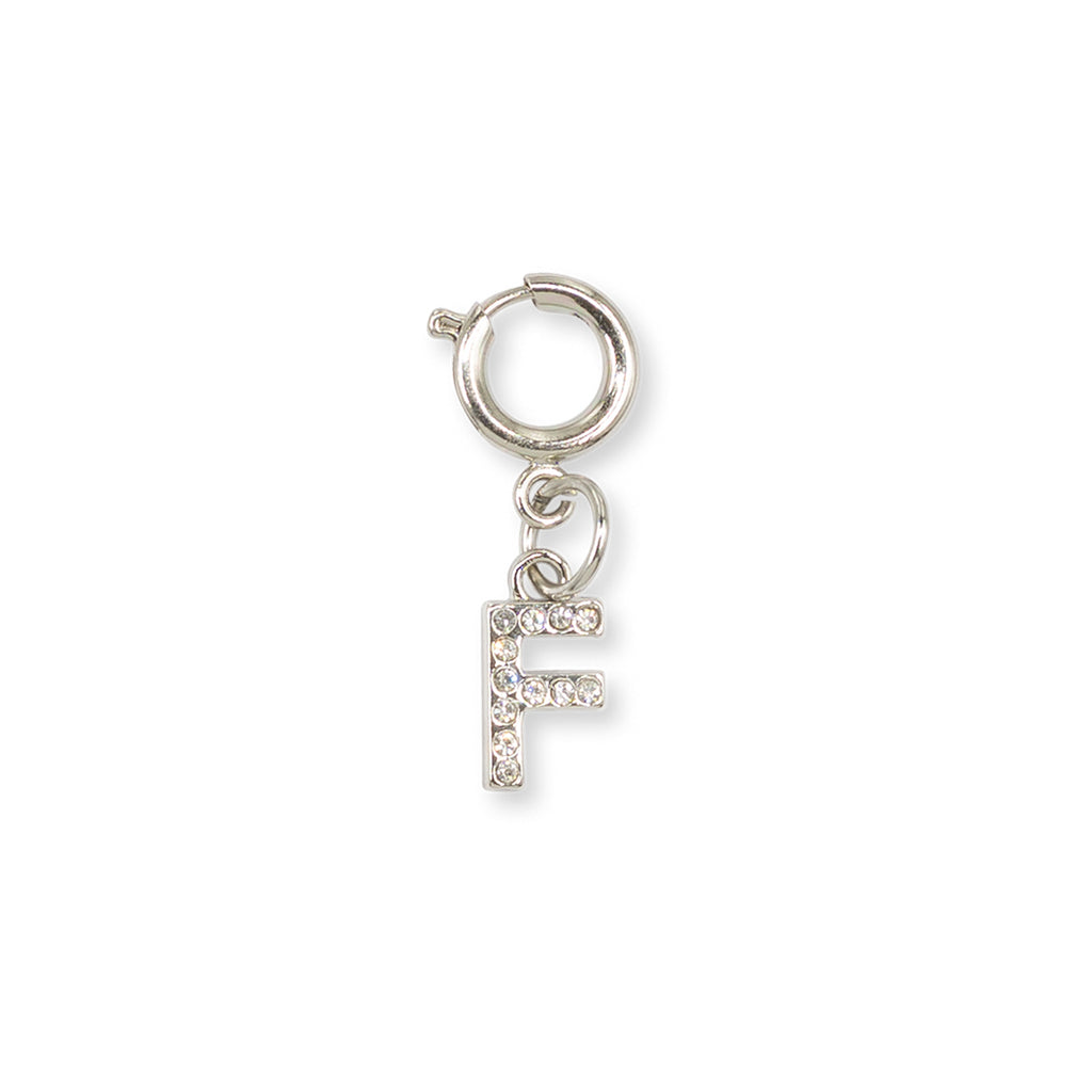 Charm Lettera F strass argento accessorio per scarpe borse Lora Ferres