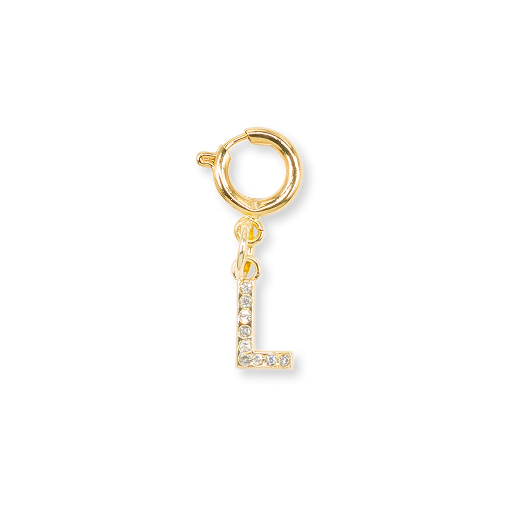 Charm Lettera L strass oro decorazione personalizzata Lora Ferres