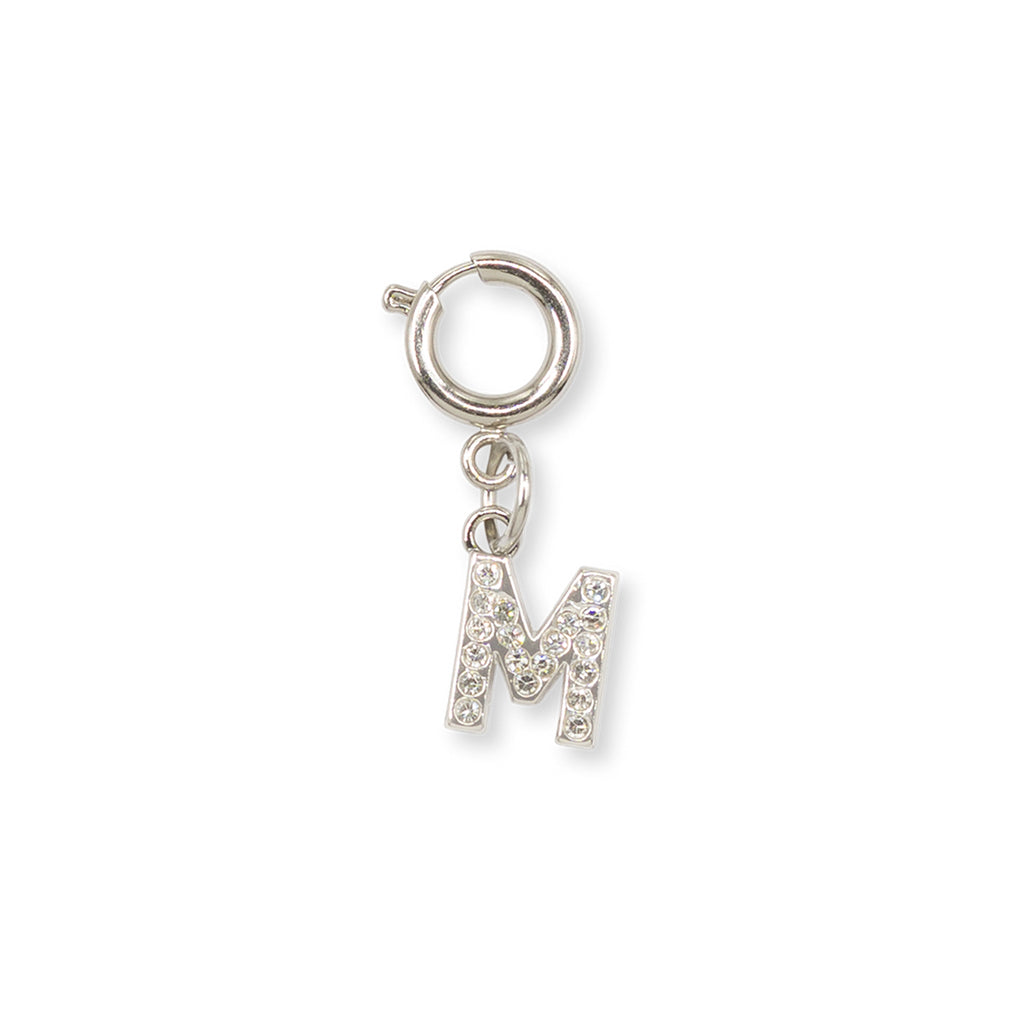 Charm Lettera M strass argento accessorio per sneakers Lora Ferres