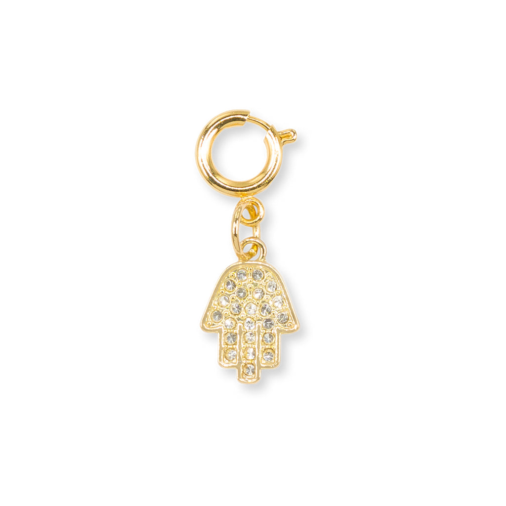 Charm Mano di Fatima strass oro portafortuna Lora Ferres