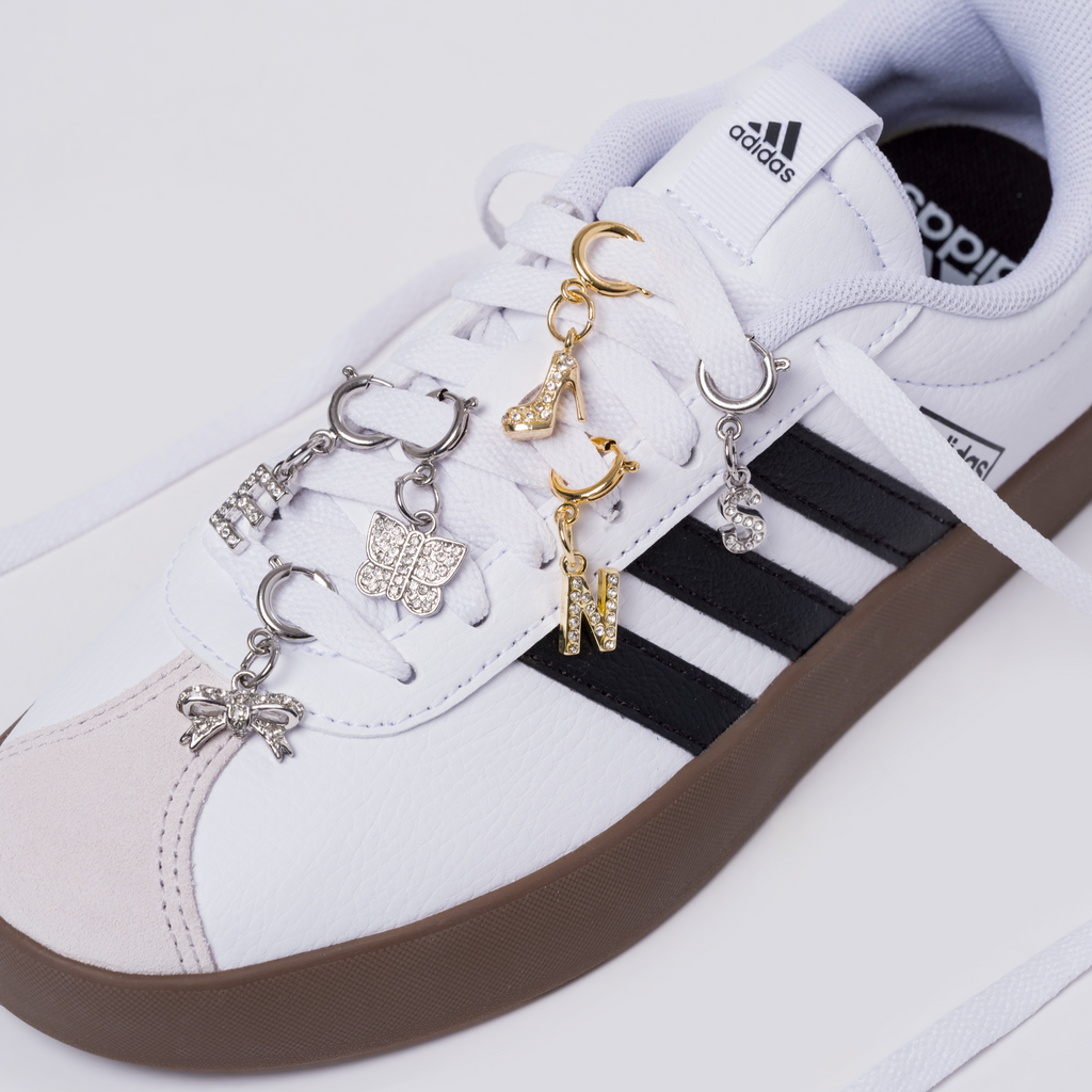 Charm Scarpa tacco strass oro accessorio fashion Lora Ferres