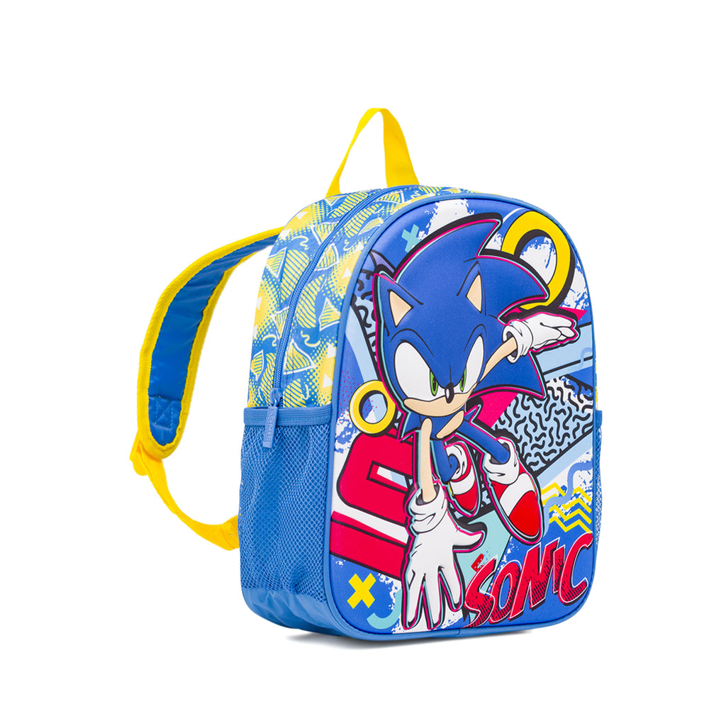 Zainetto Blu e giallo con stampa del riccio veloce da Bambino Sonic