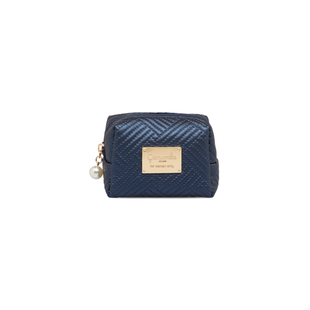 Necessaire blu da donna con chiusura a zip Camomilla Milano