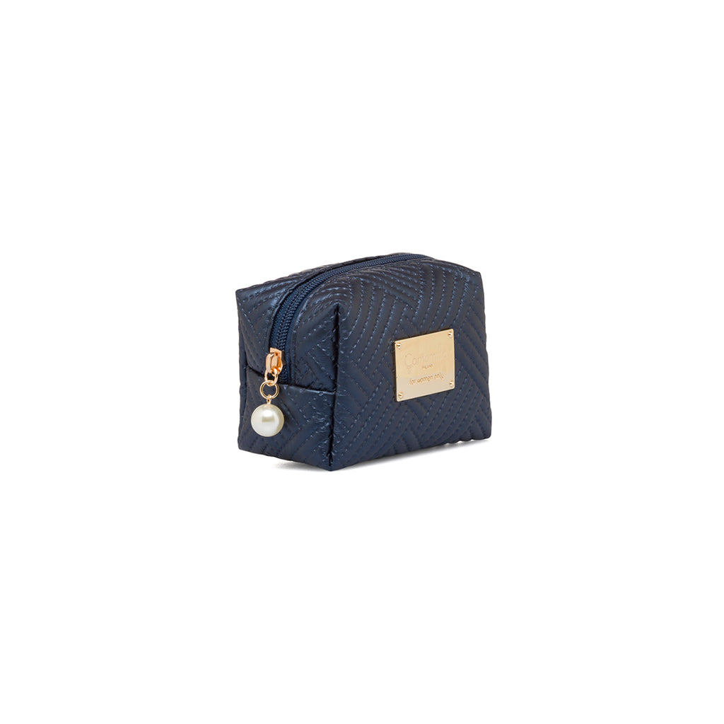 Necessaire blu da donna con chiusura a zip Camomilla Milano