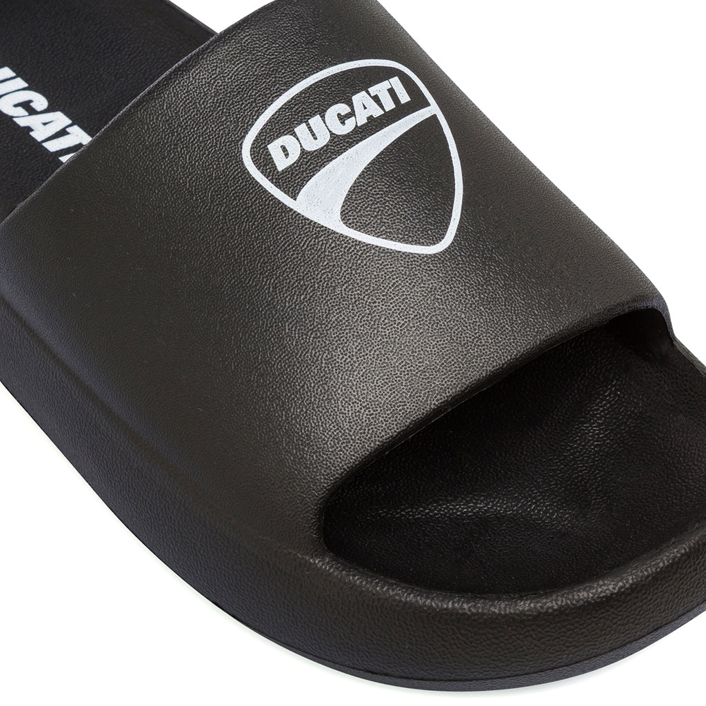Ciabatte da Uomo Nere con Fascia Logo Ducati