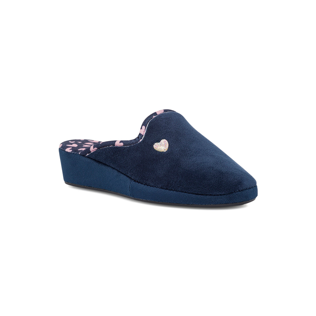 Pantofole blu da Donna con dettaglio cuoricini Stilrosa