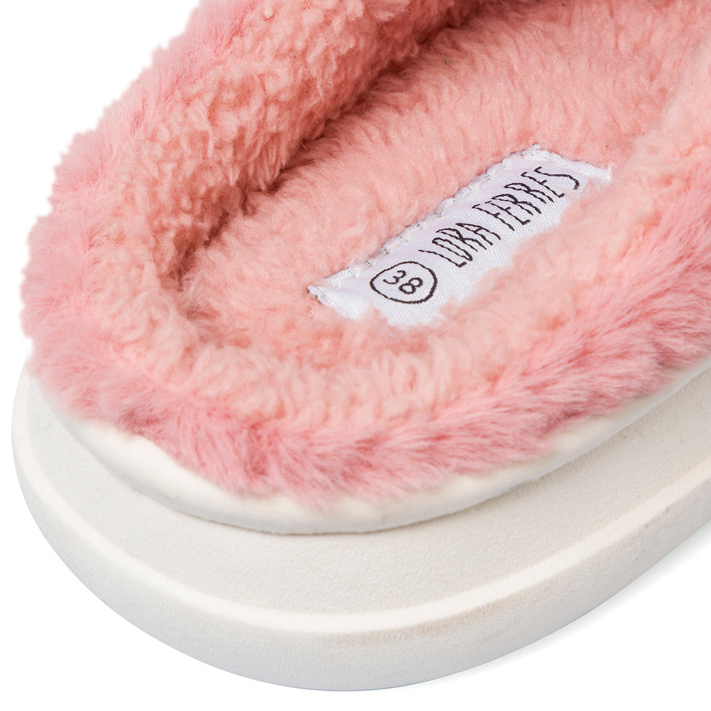 Pantofole rosa da donna in pelliccia sintetica Lora Ferres