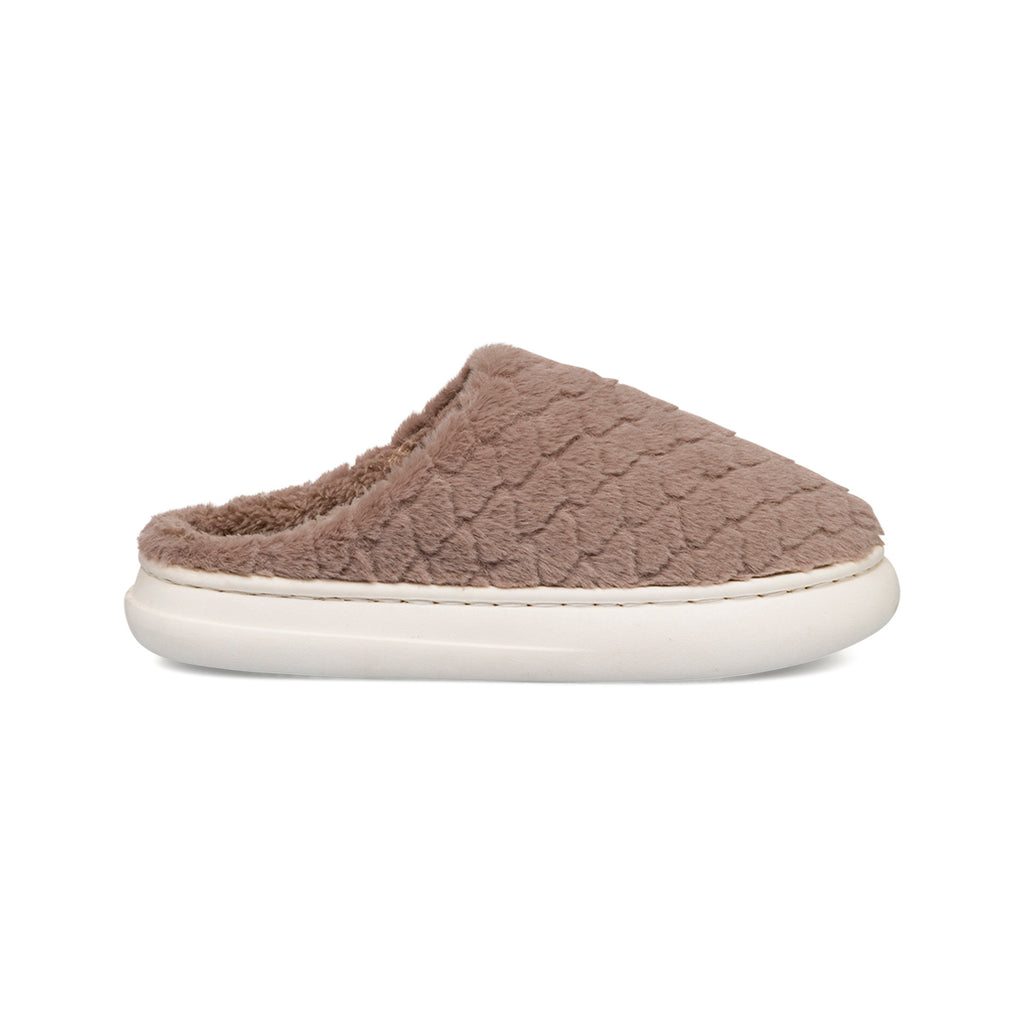 Pantofole taupe da donna in pelliccia sintetica Lora Ferres