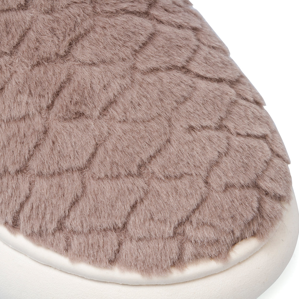 Pantofole taupe da donna in pelliccia sintetica Lora Ferres