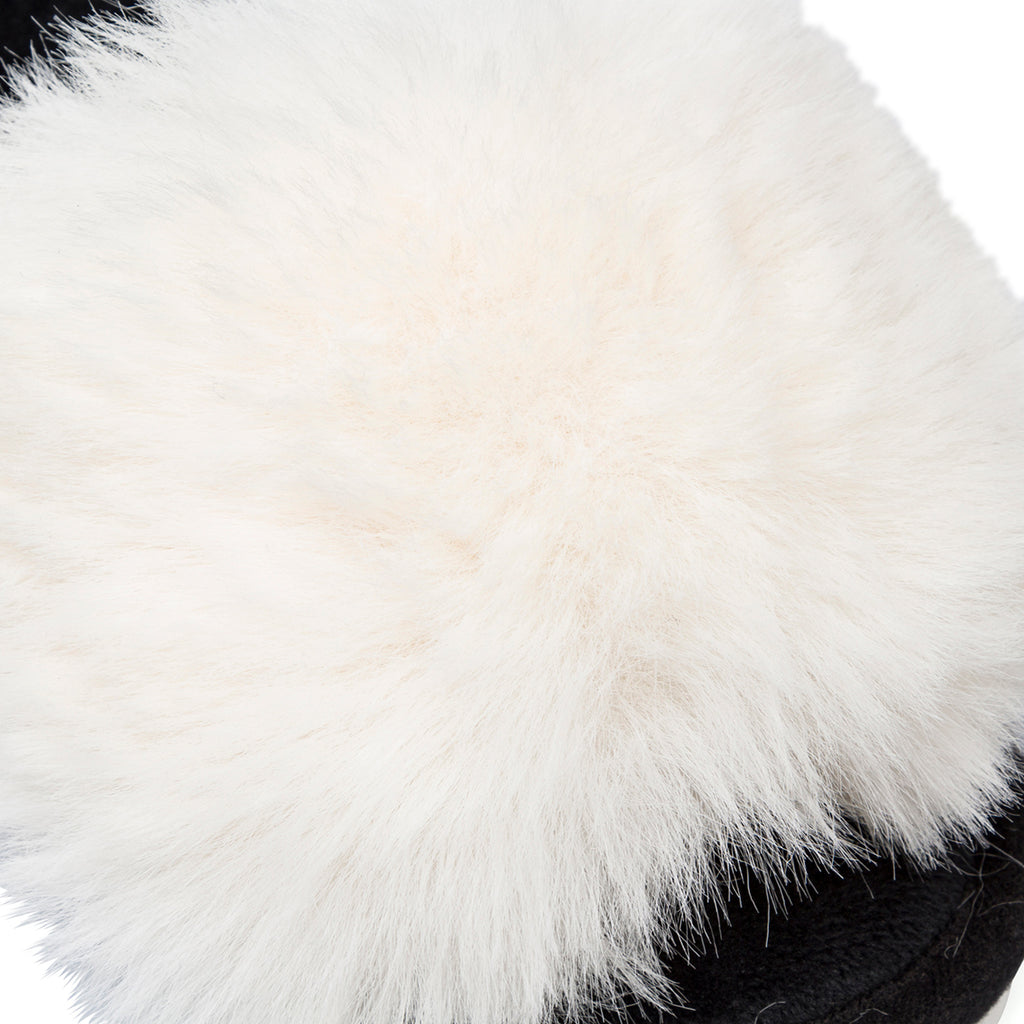 Ciabatta a fascia in pelliccia sintetica bianca da donna Lora Ferres