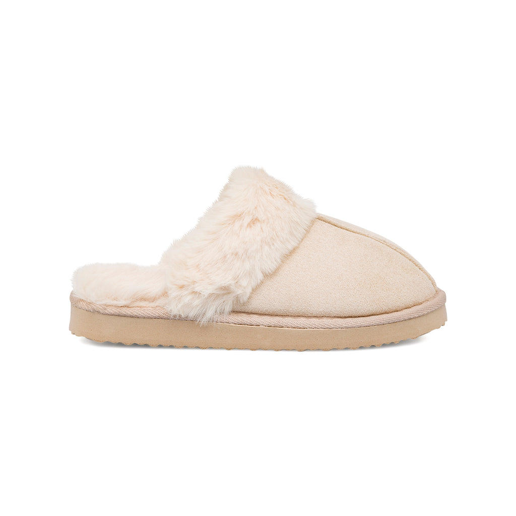 Pantofole sabot imbottite beige da donna Lora Ferres