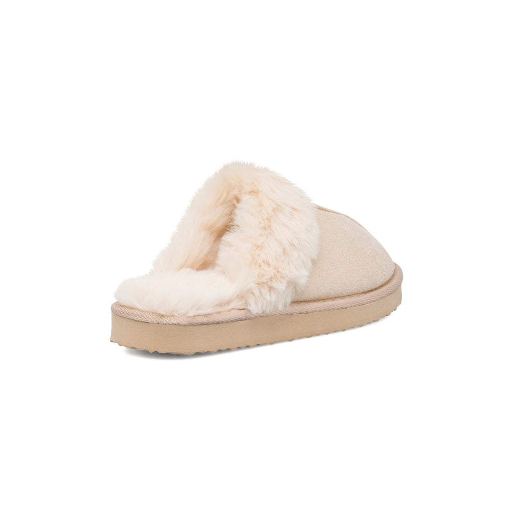 Pantofole sabot imbottite beige da donna Lora Ferres