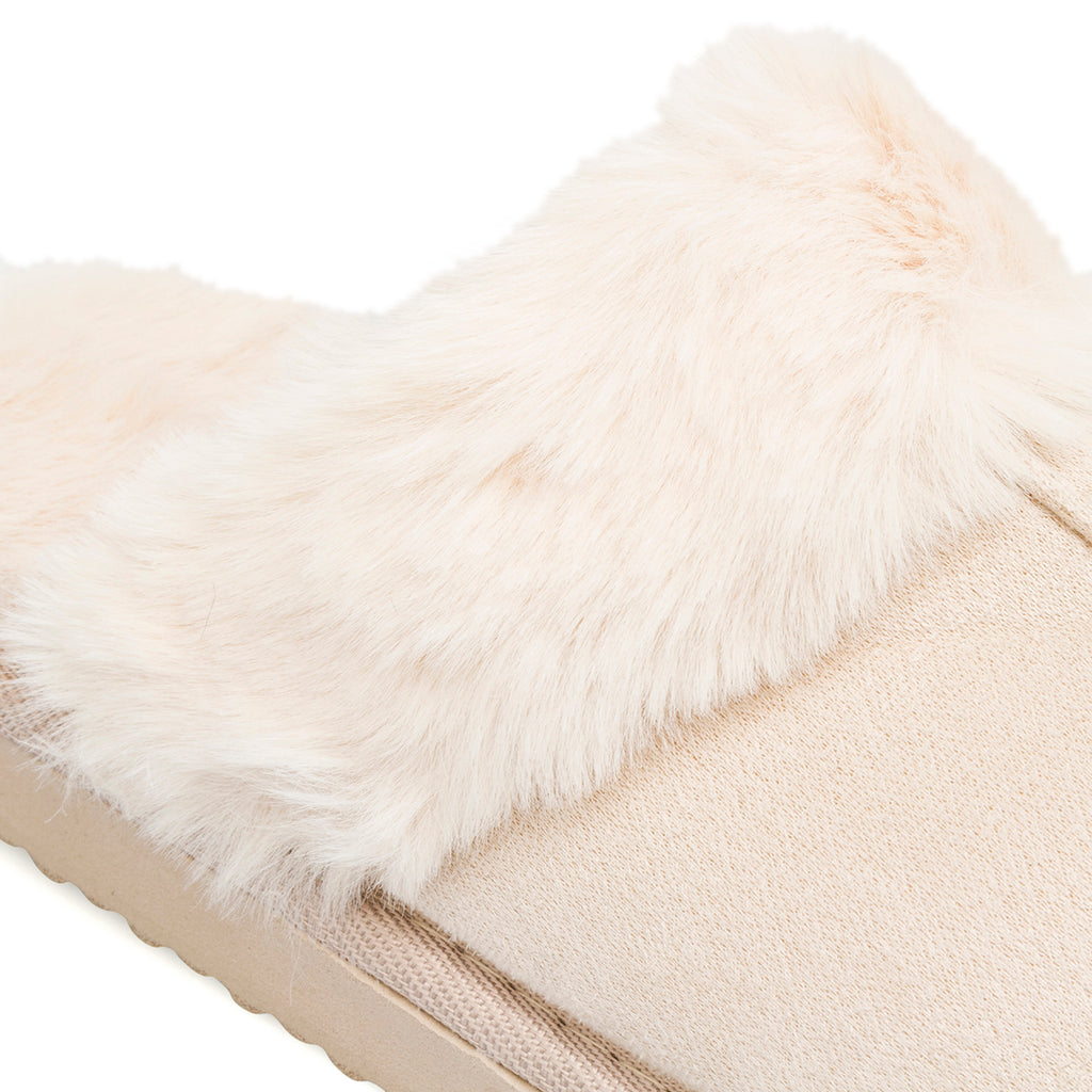 Pantofole sabot imbottite beige da donna Lora Ferres