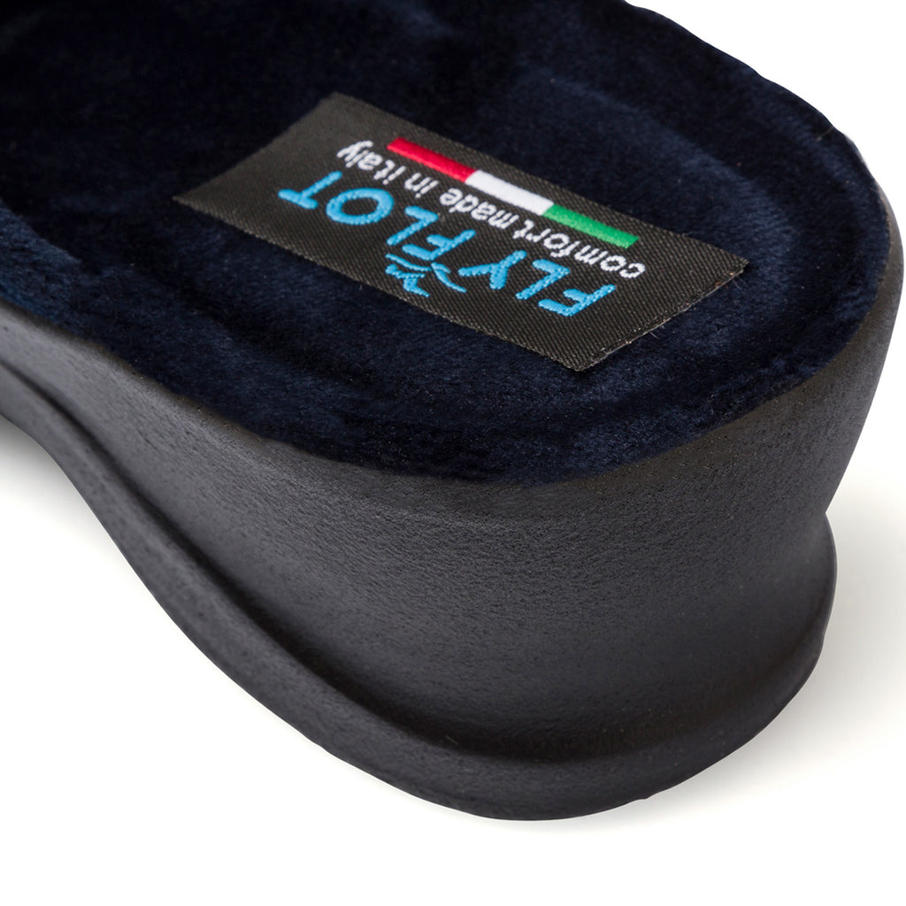 Pantofole sanitarie blu da donna con decorazione floreale Fly Flot