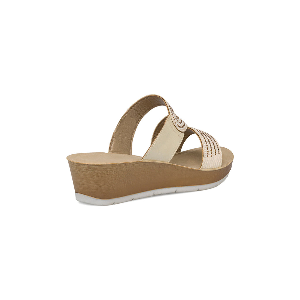Ciabatte doppia fascia platino da donna con elastico e strass Inblu