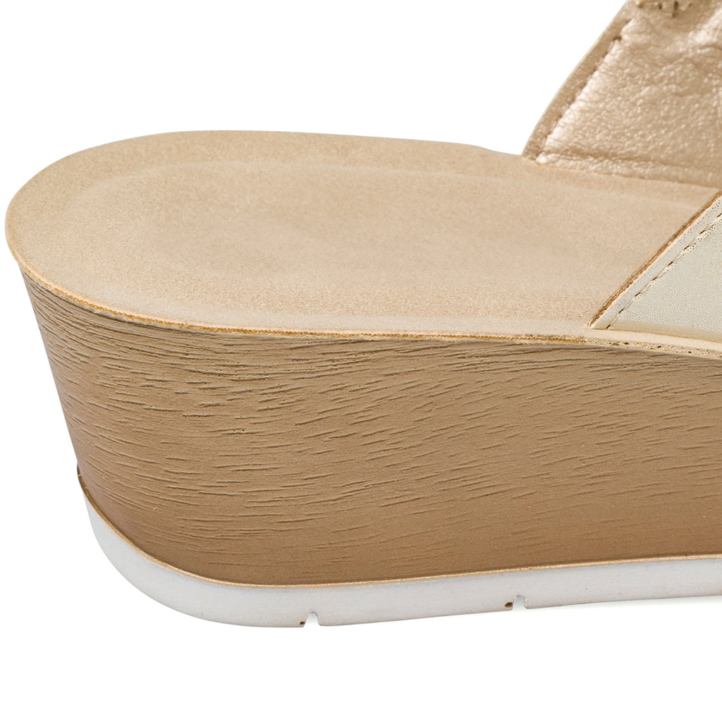 Ciabatte doppia fascia platino da donna con elastico e strass Inblu