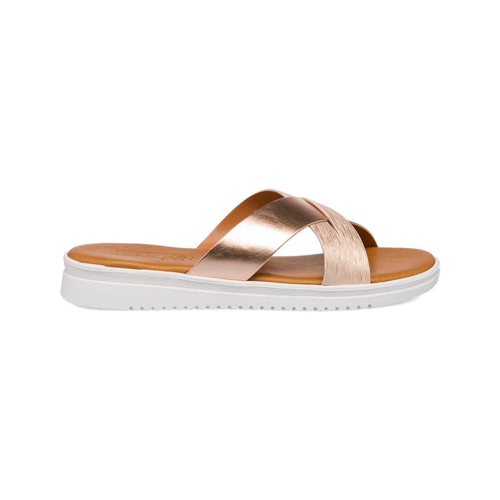 Ciabatte da donna con doppia fascia platino Tè Verde